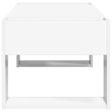 Coffee Table White 110 x 50 x 41 cm Engineered Wood - Rear View