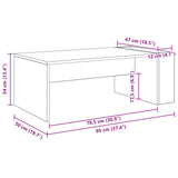 Coffee Table White 95 x 50 x 34 cm Engineered Wood - Extra Image