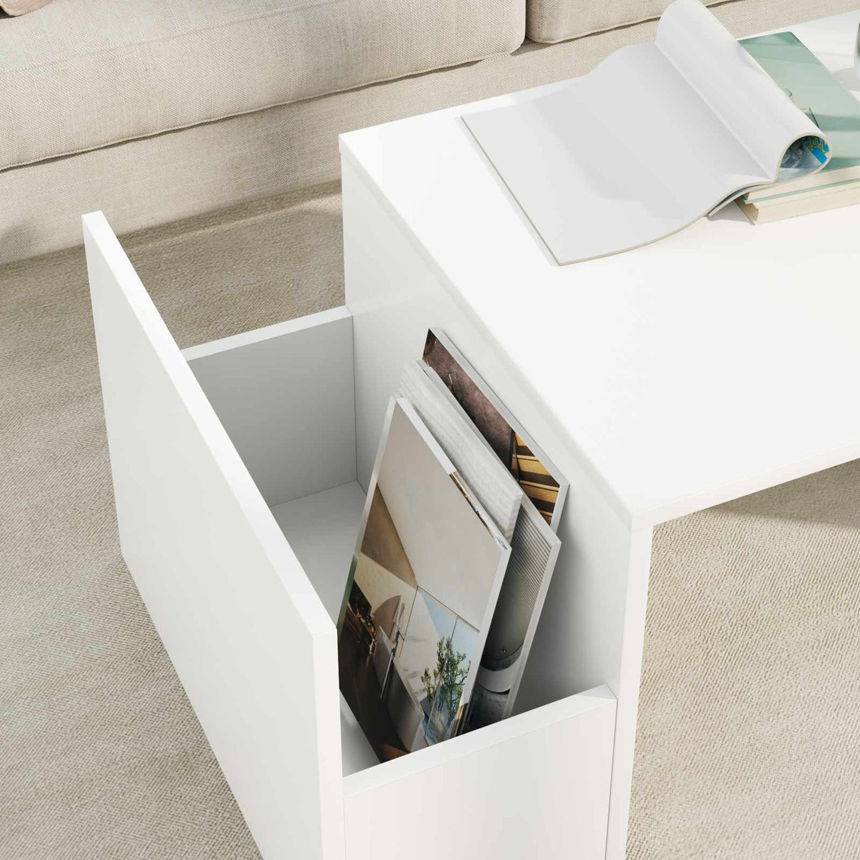 Coffee Table White 90 x 45 x 35 cm Engineered Wood