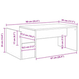 Coffee Table White 90 x 45 x 35 cm Engineered Wood