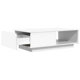 Coffee Table with Drawer White 95 x 55 x 31 cm Engineered Wood - 45-Degree Angle