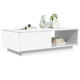 Coffee Table with Drawer White 95 x 55 x 31 cm Engineered Wood - Side View