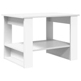 Coffee Table White 72 x 50 x 50 cm Engineered Wood - Close-Up Angle