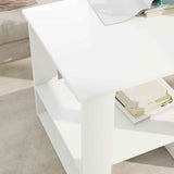 Coffee Table White 51 x 50 x 50 cm Engineered Wood - Top-Down View