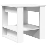 Coffee Table White 51 x 50 x 50 cm Engineered Wood - Close-Up Angle