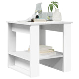 Coffee Table White 51 x 50 x 50 cm Engineered Wood - Side View