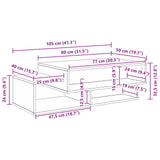 Coffee Table White 105 x 50 x 32.5 cm Engineered Wood