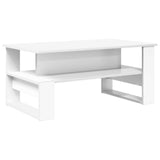 Coffee Table White 90 x 50 x 40 cm Engineered Wood - Front View