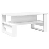 Coffee Table White 90 x 50 x 40 cm Engineered Wood - Close-Up Angle