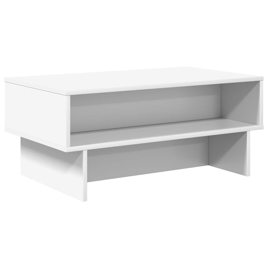 Coffee Table White 80 x 46 x 35 cm Engineered Wood
