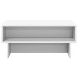 Coffee Table White 80 x 46 x 35 cm Engineered Wood - 45-Degree Angle