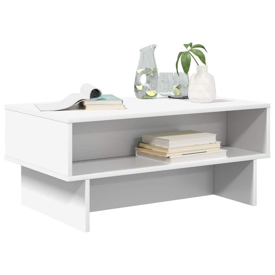 Coffee Table White 80 x 46 x 35 cm Engineered Wood