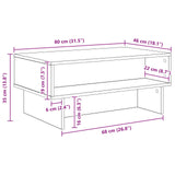 Coffee Table White 80 x 46 x 35 cm Engineered Wood