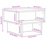 Coffee Table White 48 x 46 x 35 cm Engineered Wood