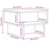 Coffee Table White 48 x 46 x 35 cm Engineered Wood - Extra Image