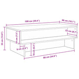 Coffee Table White 100 x 46 x 35 cm Engineered Wood