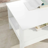 Coffee Table White 57 x 55 x 45 cm Engineered Wood - Top-Down View