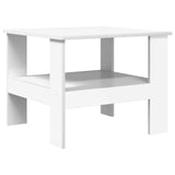 Coffee Table White 57 x 55 x 45 cm Engineered Wood - Close-Up Angle
