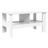 Coffee Table White 90 x 50 x 45 cm Engineered Wood - Front View