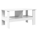 Coffee Table White 90 x 50 x 45 cm Engineered Wood - Close-Up Angle