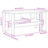 Coffee Table White 90 x 50 x 45 cm Engineered Wood - Extra Image