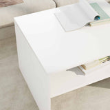 Coffee Table White 60 x 50 x 40 cm Engineered Wood - Top-Down View
