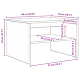 Coffee Table White 60 x 50 x 40 cm Engineered Wood - Extra Image