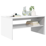 Coffee Table White 80 x 50 x 40 cm Engineered Wood - Side View