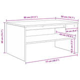 Coffee Table White 80 x 50 x 40 cm Engineered Wood - Extra Image