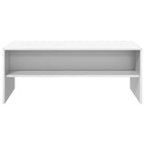 Coffee Table White 100 x 50 x 40 cm Engineered Wood - 45-Degree Angle