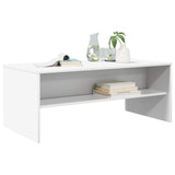 Coffee Table White 100 x 50 x 40 cm Engineered Wood - Side View