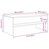 Coffee Table White 100 x 50 x 40 cm Engineered Wood - Extra Image