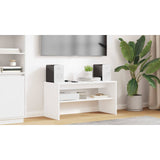 TV Cabinet 80 x 35 x 40 cm White Engineered Wood - Low Angle