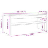 TV Cabinet White 100 x 35 x 40 cm Engineered Wood - Extra Image