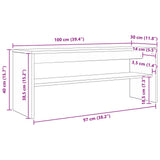 TV Cabinet 100 x 30 x 40 cm White Engineered Wood - Extra Image