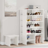 Shoe Cabinet with Shelf 2 pcs White Engineered Wood
