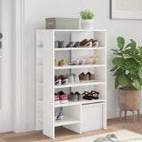 Shoe Cabinet with Shelf 2 pcs White Engineered Wood - Top-Down View
