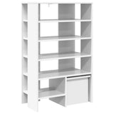 Shoe Cabinet with Shelf 2 pcs White Engineered Wood - 45-Degree Angle