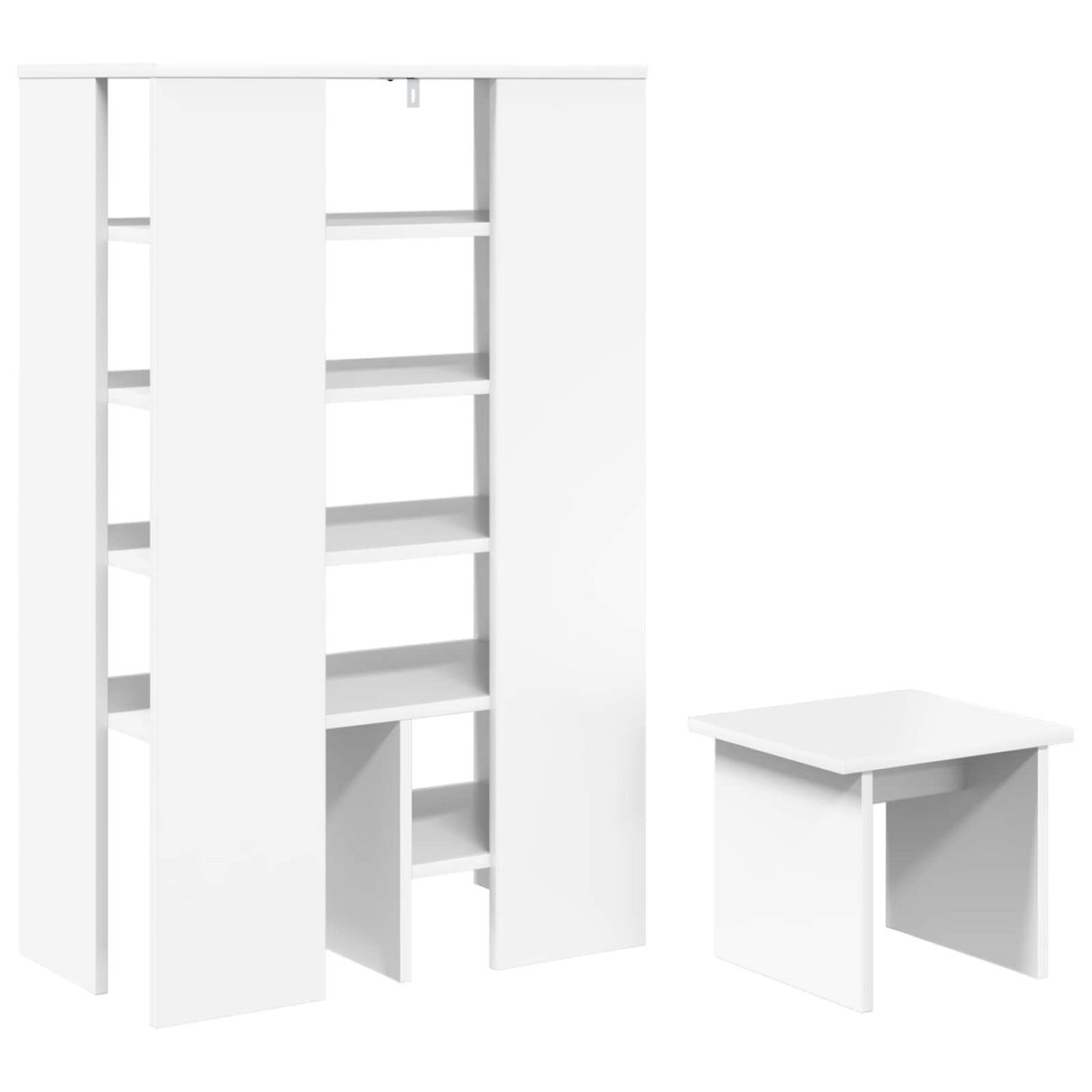 Shoe Cabinet with Shelf 2 pcs White Engineered Wood