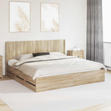 Bed Frame with Storage and Headboard Sonoma Oak 180 x 200 cm