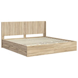 Bed Frame with Storage and Headboard Sonoma Oak 180 x 200 cm
