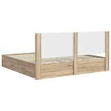 Bed Frame with Storage and Headboard Sonoma Oak 180 x 200 cm - Low Angle