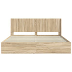 Bed Frame with Storage and Headboard Sonoma Oak 180 x 200 cm