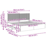 Bed Frame with Storage and Headboard Sonoma Oak 180 x 200 cm