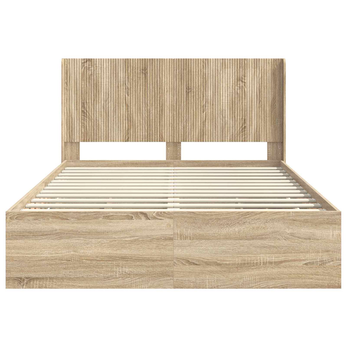 Bed Frame with Storage and Headboard Sonoma Oak 150 x 200 cm