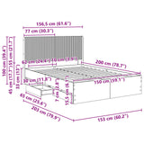 Bed Frame with Storage and Headboard Sonoma Oak 150 x 200 cm