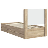 Bed Frame with Storage and Headboard Sonoma Oak 90 x 190 cm - Low Angle