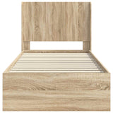 Bed Frame with Storage and Headboard Sonoma Oak 90 x 190 cm