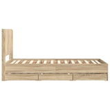 Bed Frame with Storage and Headboard Sonoma Oak 90 x 190 cm