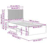 Bed Frame with Storage and Headboard Sonoma Oak 90 x 190 cm - Extra Image
